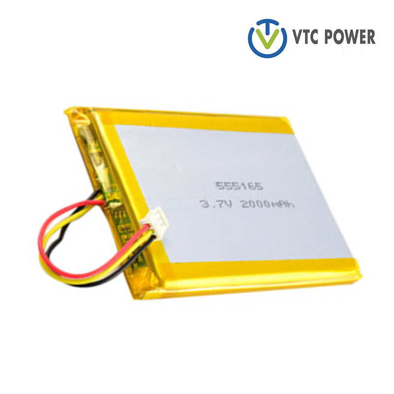 3,7 V 555165 nabíjateľná lítium-iónová batéria 2000 mAh